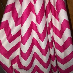 Pink & White Chevron Infinity Scarf